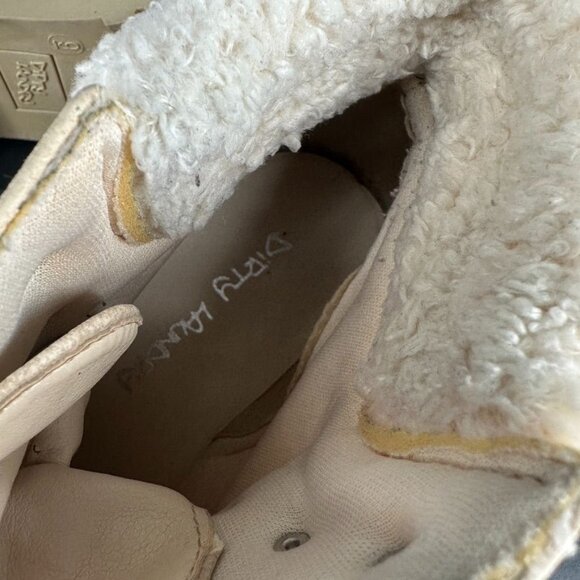 Dirty Laundry Casbah Ankle Boot Size 9 Creme Sherpa Lace Up Boots Chunky - Picture 8 of 11